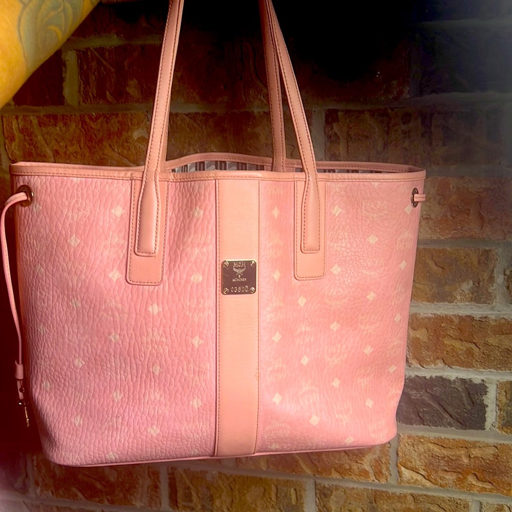 Pink mcm liz tote